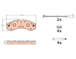 Sada brzdových destiček, kotoučová brzda TRW GDB2109