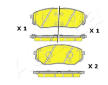 Sada brzdových destiček, kotoučová brzda ASHIKA 50-0K-K30