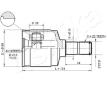 Sada kloubů, hnací hřídel ASHIKA 62-0W-W21