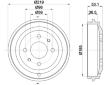 Brzdový buben HELLA PAGID 8DT 355 301-431