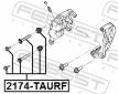 Vodicí čep, brzdový třmen FEBEST 2174-TAURF