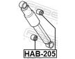 Pouzdro, tlumič odpružení FEBEST HAB-205
