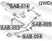 Uložení, řídicí mechanismus FEBEST SAB-014