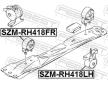 Ulożenie motora FEBEST SZM-RH418LH