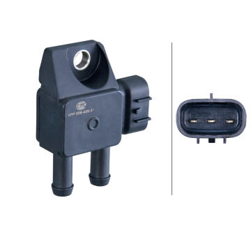 Senzor, tlak výfukového plynu HELLA 6PP 009 409-311