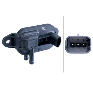 Senzor, tlak výfukového plynu HELLA 6PP 009 409-571