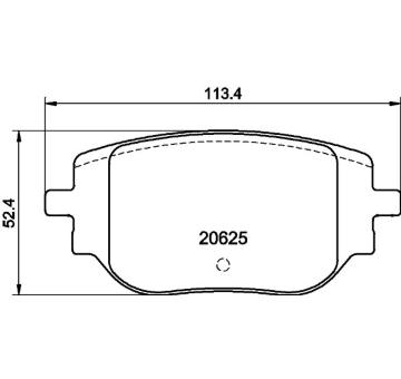 Sada brzdových destiček, kotoučová brzda HELLA 8DB 355 044-341