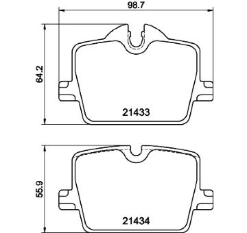 Sada brzdových destiček, kotoučová brzda HELLA 8DB 355 040-911