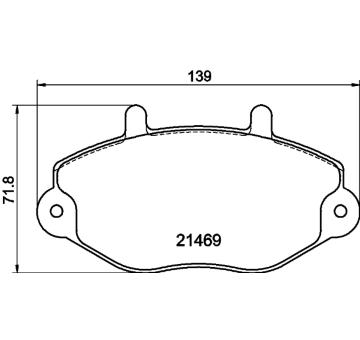 Sada brzdových destiček, kotoučová brzda HELLA 8DB 355 006-401