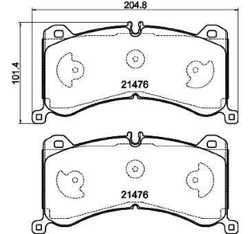 Sada brzdových destiček, kotoučová brzda HELLA 8DB 355 040-821