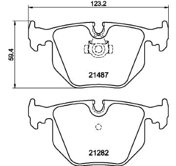 Sada brzdových destiček, kotoučová brzda HELLA 8DB 355 008-091