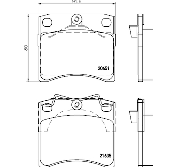 Sada brzdových destiček, kotoučová brzda HELLA 8DB 355 018-381