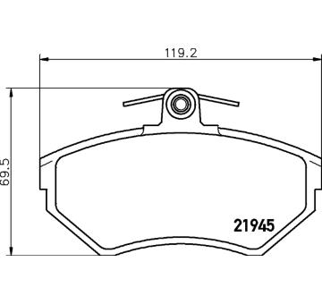 Sada brzdových destiček, kotoučová brzda HELLA 8DB 355 018-241