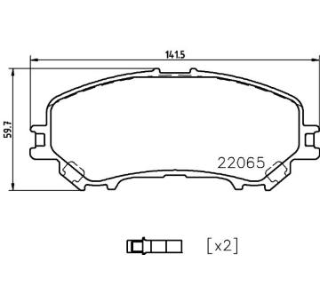 Sada brzdových destiček, kotoučová brzda HELLA 8DB 355 021-861