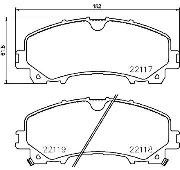 Sada brzdových destiček, kotoučová brzda HELLA 8DB 355 024-621