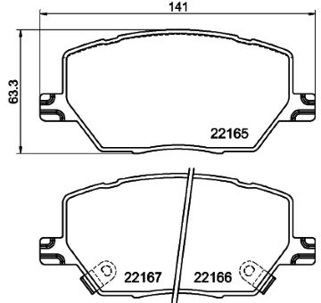 Sada brzdových destiček, kotoučová brzda HELLA 8DB 355 025-901