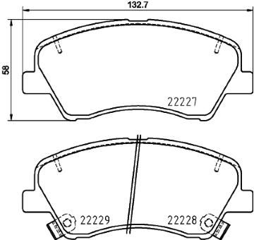 Sada brzdových destiček, kotoučová brzda HELLA 8DB 355 036-501