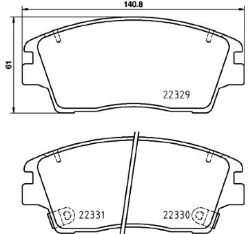 Sada brzdových destiček, kotoučová brzda HELLA 8DB 355 031-671