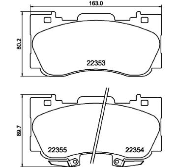 Sada brzdových destiček, kotoučová brzda HELLA 8DB 355 040-671