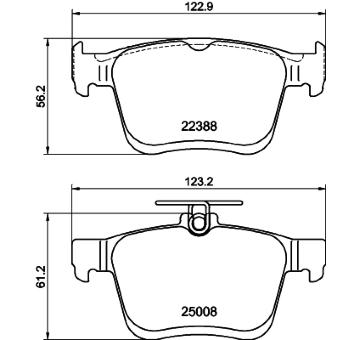 Sada brzdových destiček, kotoučová brzda HELLA 8DB 355 042-651