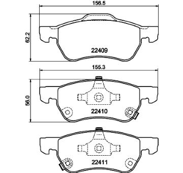Sada brzdových destiček, kotoučová brzda HELLA 8DB 355 044-481