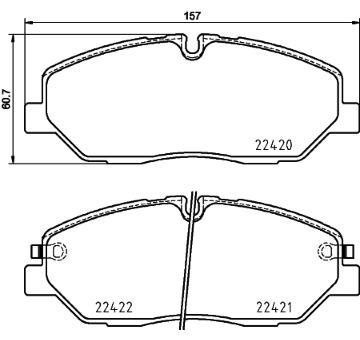 Sada brzdových destiček, kotoučová brzda HELLA 8DB 355 025-751