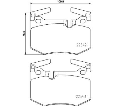 Sada brzdových destiček, kotoučová brzda HELLA 8DB 355 025-611