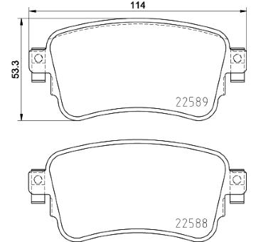 Sada brzdových destiček, kotoučová brzda HELLA 8DB 355 037-681