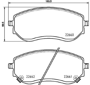 Sada brzdových destiček, kotoučová brzda HELLA 8DB 355 037-901