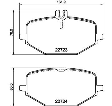 Sada brzdových destiček, kotoučová brzda HELLA 8DB 355 040-691