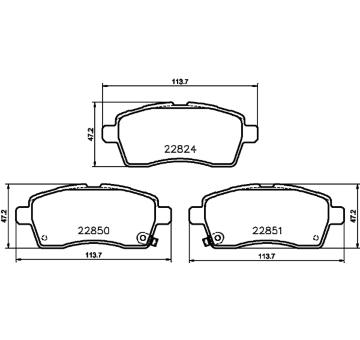 Sada brzdových destiček, kotoučová brzda HELLA 8DB 355 039-171