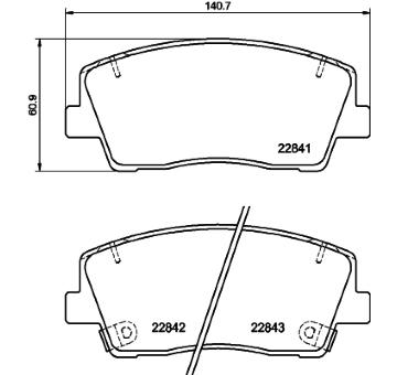 Sada brzdových destiček, kotoučová brzda HELLA 8DB 355 039-921