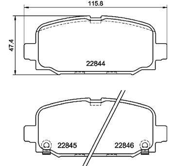 Sada brzdových destiček, kotoučová brzda HELLA 8DB 355 039-411