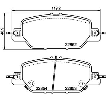 Sada brzdových destiček, kotoučová brzda HELLA 8DB 355 039-191