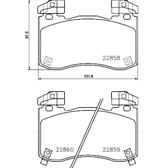 Sada brzdových destiček, kotoučová brzda HELLA 8DB 355 039-451