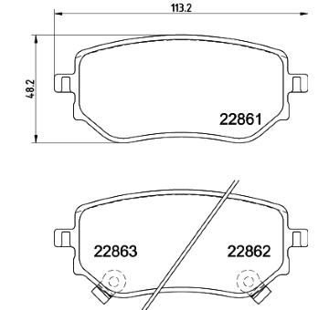 Sada brzdových destiček, kotoučová brzda HELLA 8DB 355 037-951