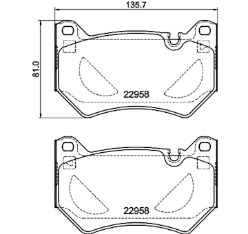 Sada brzdových destiček, kotoučová brzda HELLA 8DB 355 039-511