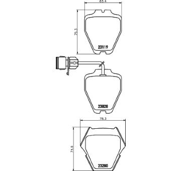 Sada brzdových destiček, kotoučová brzda HELLA 8DB 355 008-791