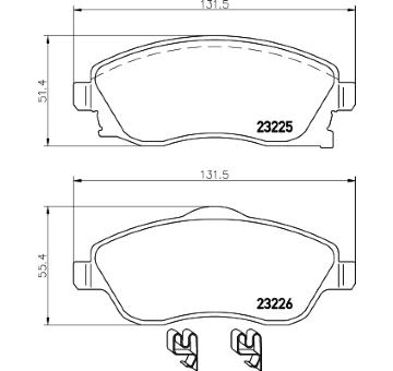 Sada brzdových destiček, kotoučová brzda HELLA 8DB 355 018-511