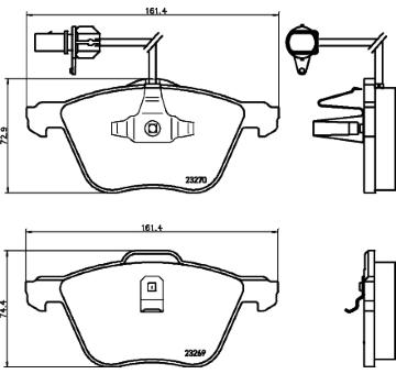 Sada brzdových destiček, kotoučová brzda HELLA 8DB 355 008-921