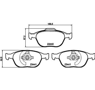 Sada brzdových destiček, kotoučová brzda HELLA 8DB 355 012-111