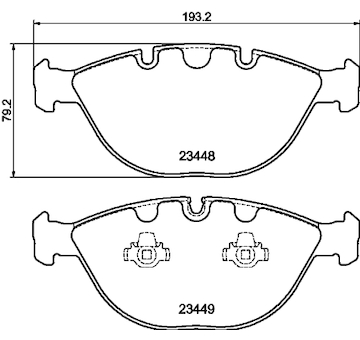 Sada brzdových destiček, kotoučová brzda HELLA 8DB 355 009-921