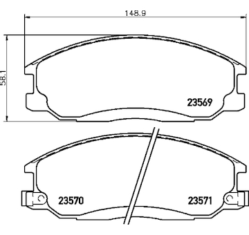 Sada brzdových destiček, kotoučová brzda HELLA 8DB 355 009-991