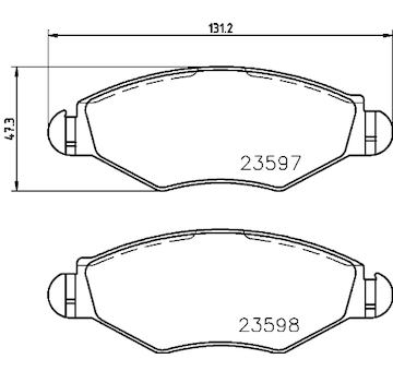 Sada brzdových destiček, kotoučová brzda HELLA 8DB 355 009-411