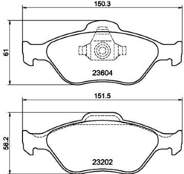 Sada brzdových destiček, kotoučová brzda HELLA 8DB 355 008-901
