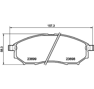 Sada brzdových destiček, kotoučová brzda HELLA 8DB 355 021-101