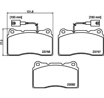 Sada brzdových destiček, kotoučová brzda HELLA 8DB 355 021-151