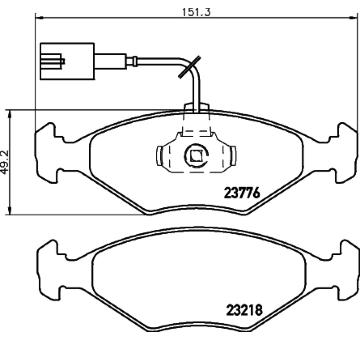 Sada brzdových destiček, kotoučová brzda HELLA 8DB 355 008-811