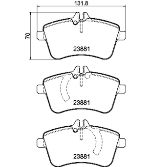 Sada brzdových destiček, kotoučová brzda HELLA 8DB 355 010-331