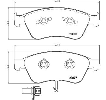 Sada brzdových destiček, kotoučová brzda HELLA 8DB 355 009-211